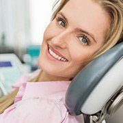 Smiling woman in dental chair