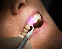 Patient receiving laser therapy